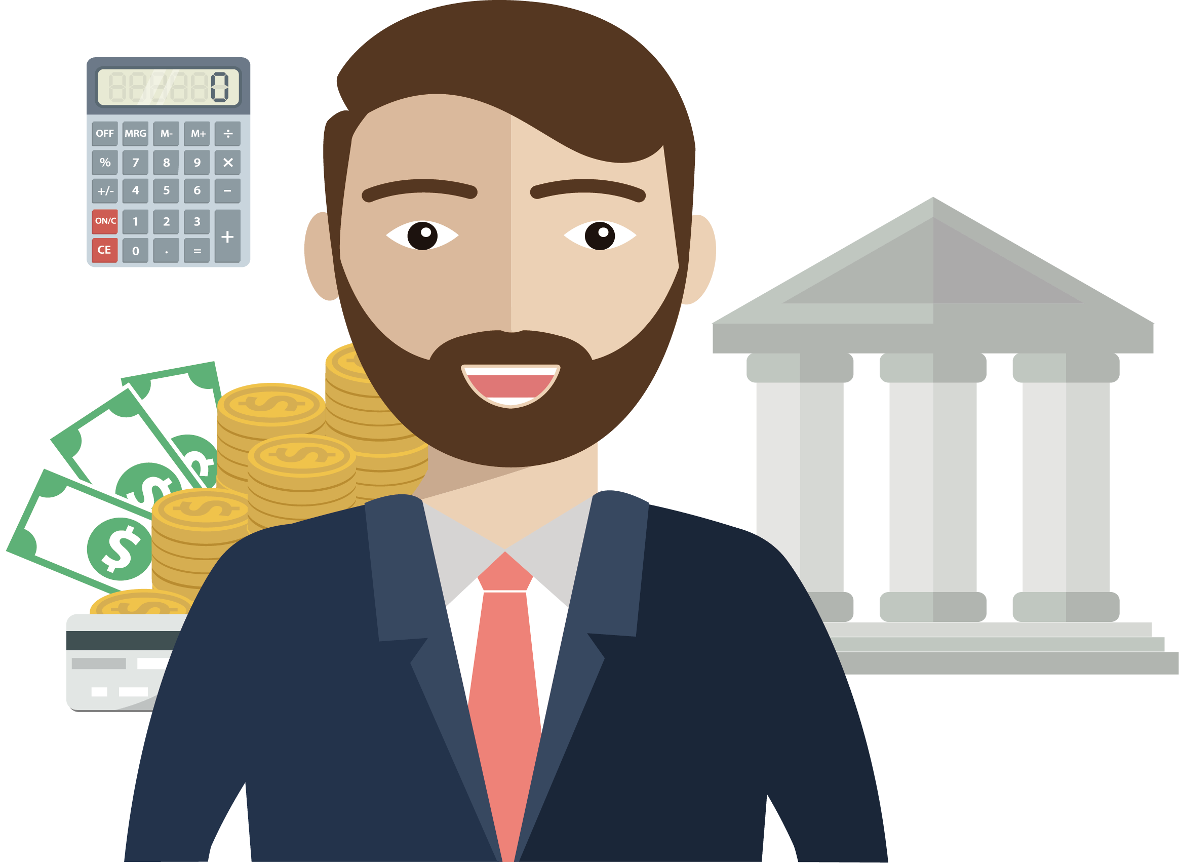Banker - Bank Entrepreneur - Banker Vector - (2328x1704) Png Clipart  Download