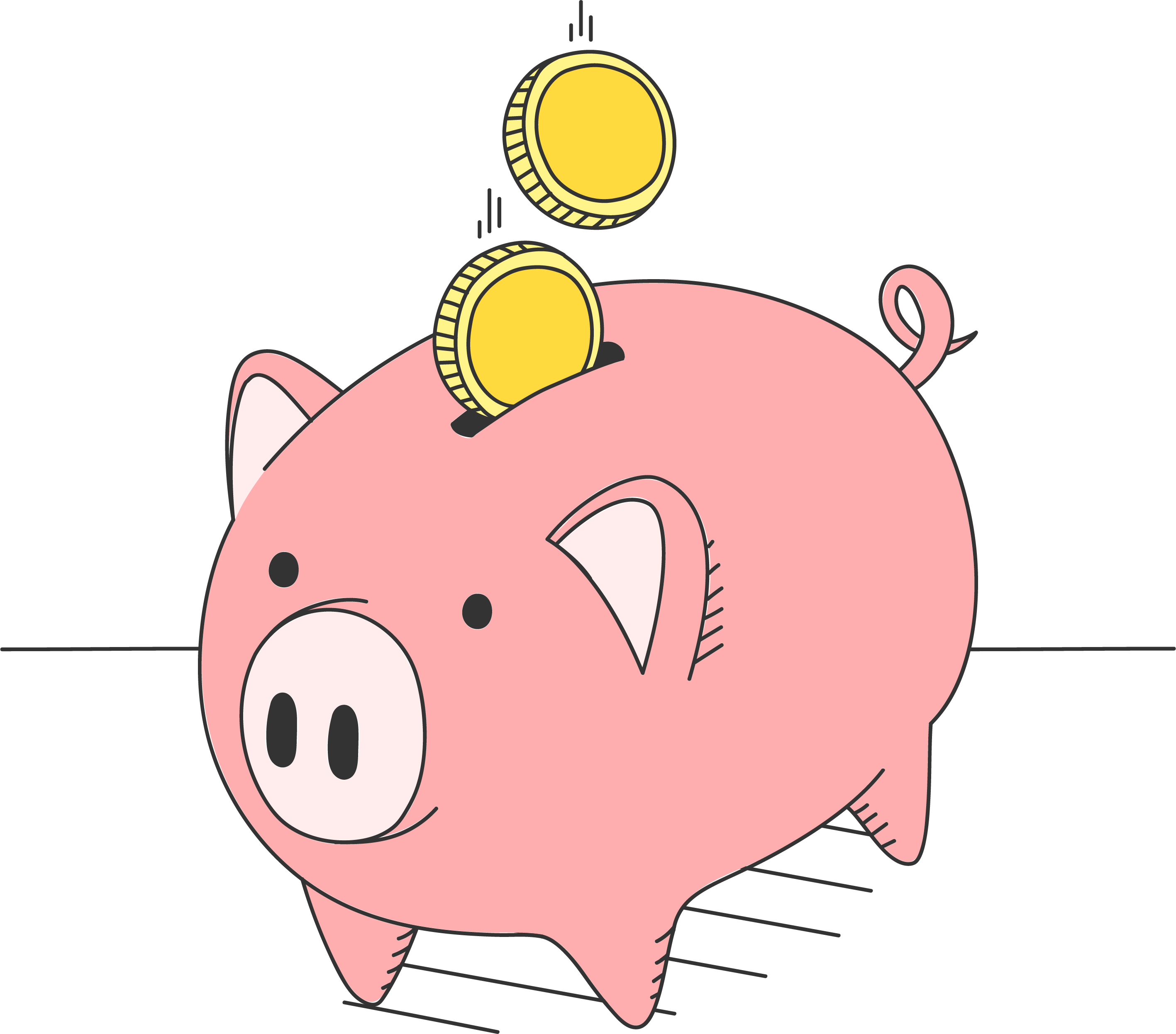 Piggy Bank Illustration - Piggy Bank (2834x2493)