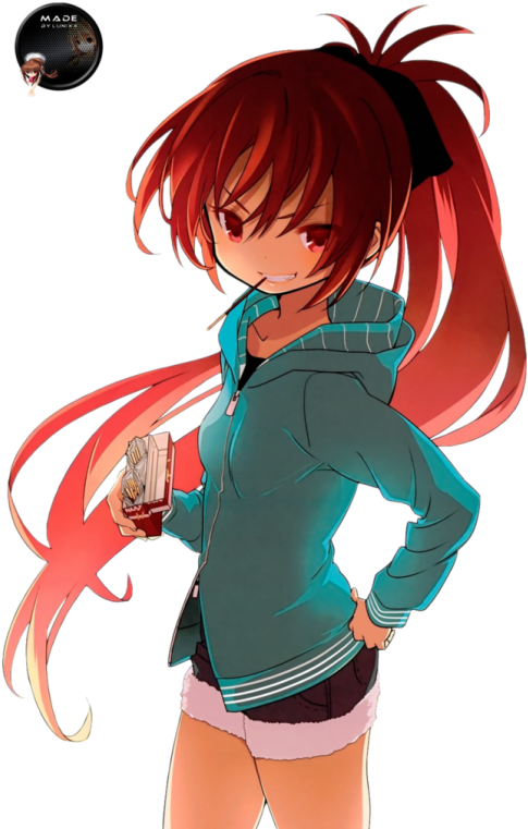 A Magical Girl - Anime Girl Red Hair Transparent (565x800)
