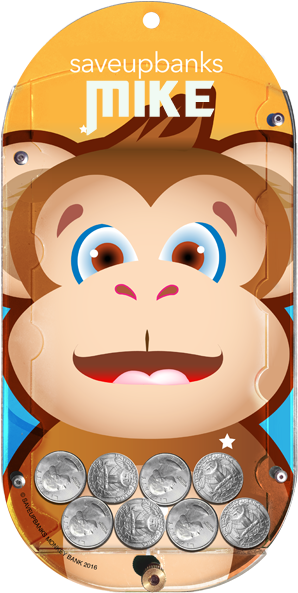 Monkey Animal Bank Personalization Font White - Bank (386x600)