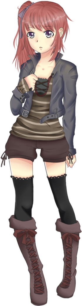 Red Haired Girl By Juuri No Sekai - Drawing (711x1125)