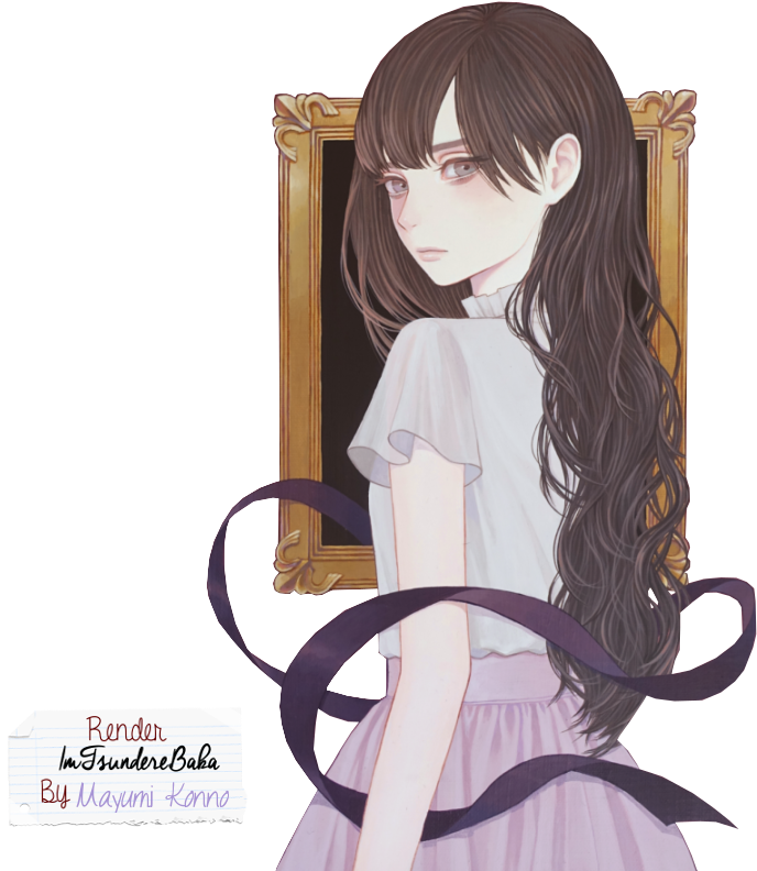 Girl Render - Anime Girl Brown Hair Art (700x809)