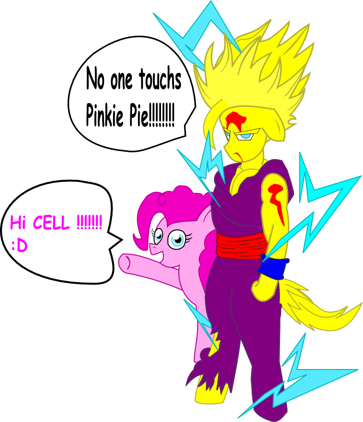 Son Gohan And Pinkie Pie By Fingerdawg - Cartoon (726x845)