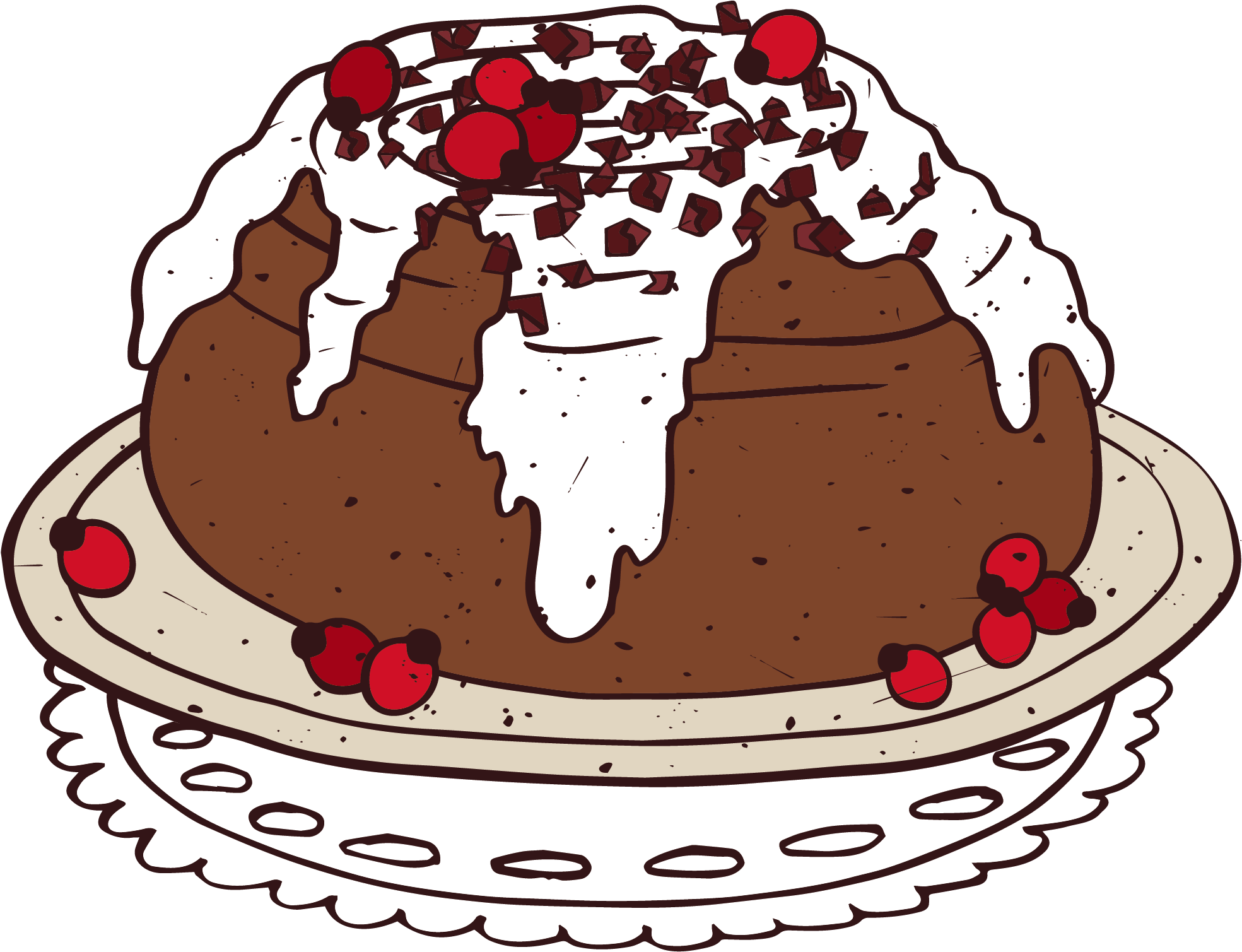 Chocolate Cake Clipart Delicious Cake - Illustration (2515x1694)