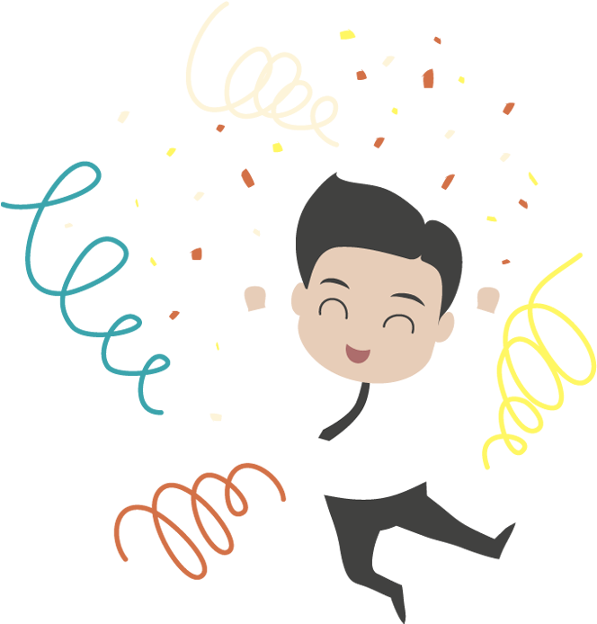 Happy Young Cartoon Businessman Jumping - Comics (700x700)