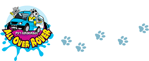 All Over Rover Pet Grooming - Walk-on-me Pawprints Oval Ornament (489x250)