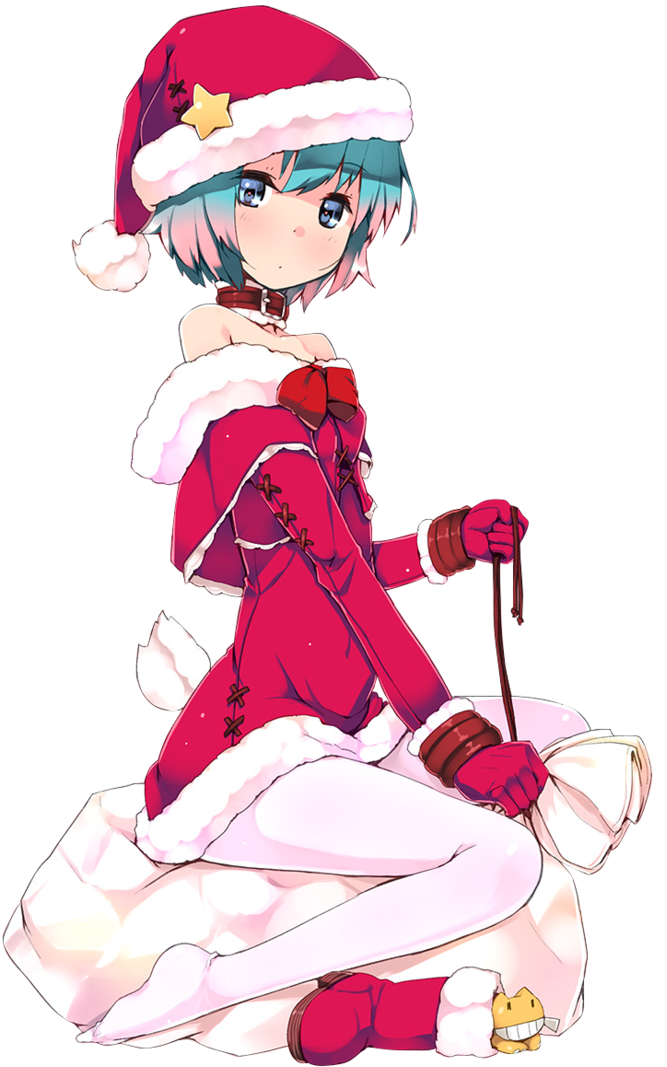 Christmas Anime Girl Png (723x1105)