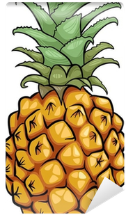 Pineapple Fruit Cartoon Illustration Wall Mural • Pixers® - Pineapple Cartoon Png (400x400)