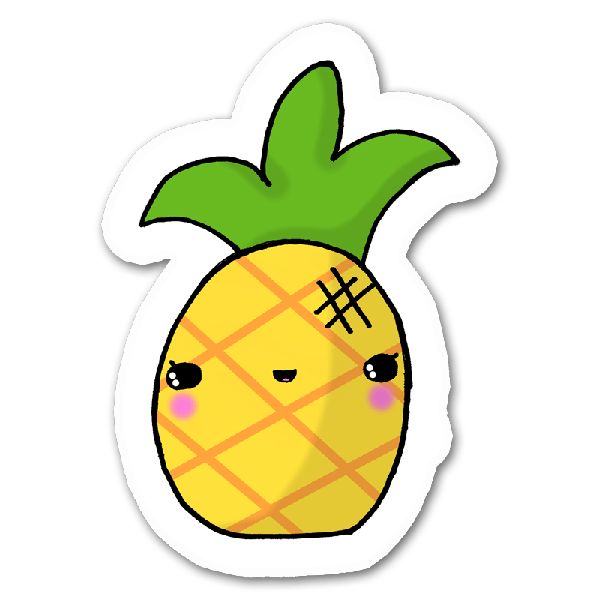 Cool Pineapples Cute Digital Clipart, Commercial Use - Cartoon (600x600)