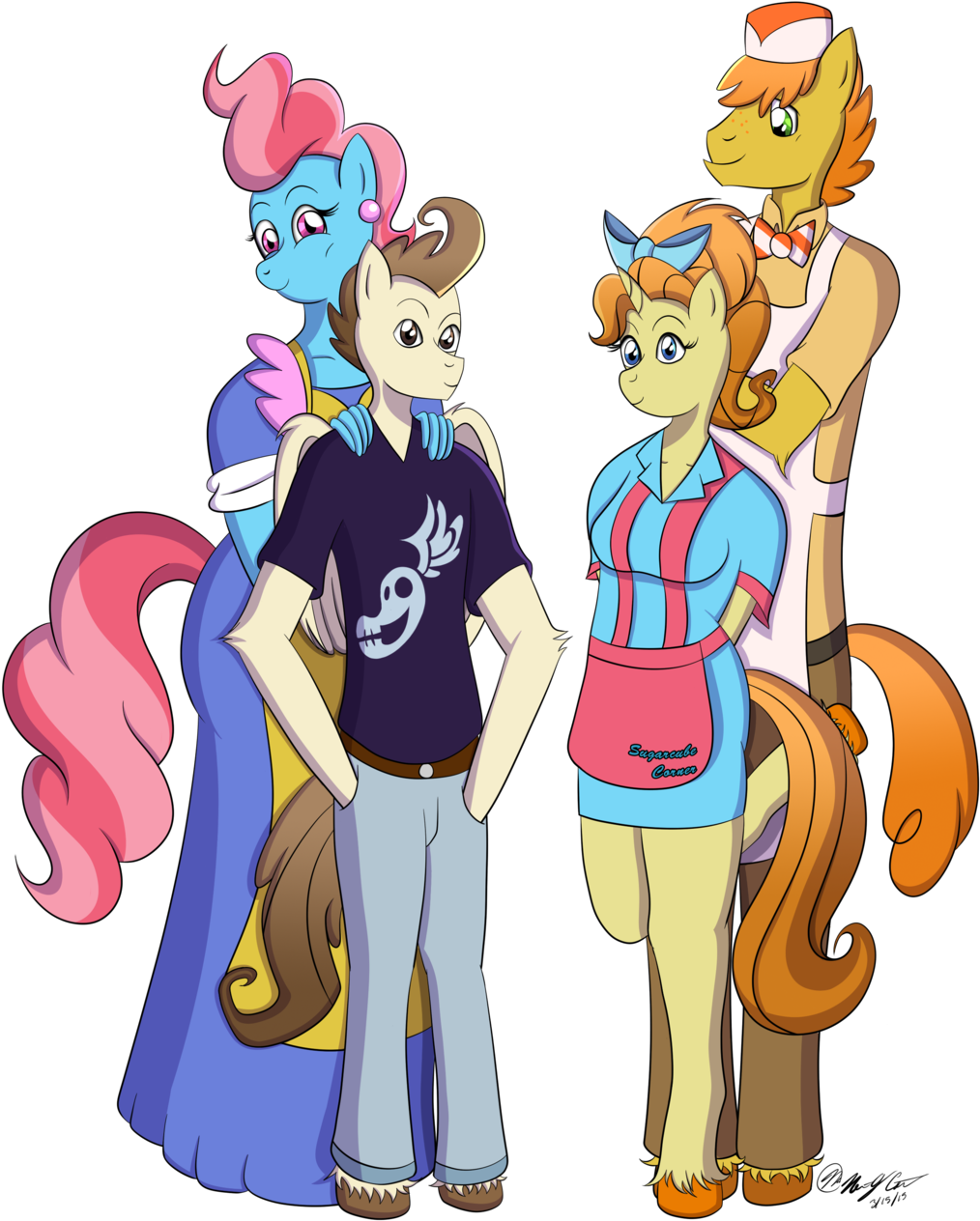 Anbuelite5, Cake Family, Carrot Cake, Clothes, Commission, - Mlp Pound Cake And Pumpkin Cake Grown Up (1024x1302)