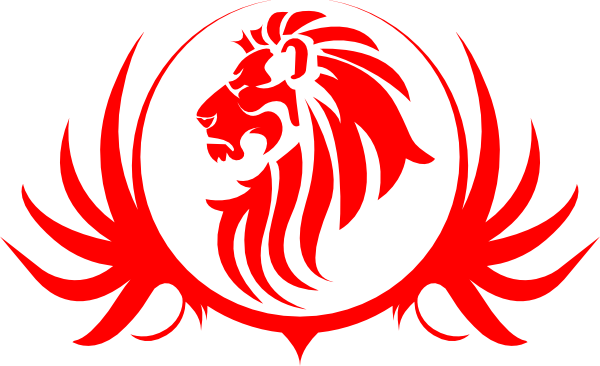 Red Lion Tattoo Stencil In - Lion Logo Clipart Black And White (600x366)