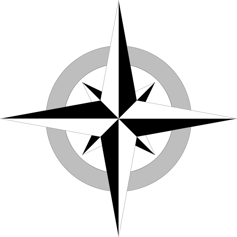 Public Domain Mark - Simple Map Compass Vector (958x958)