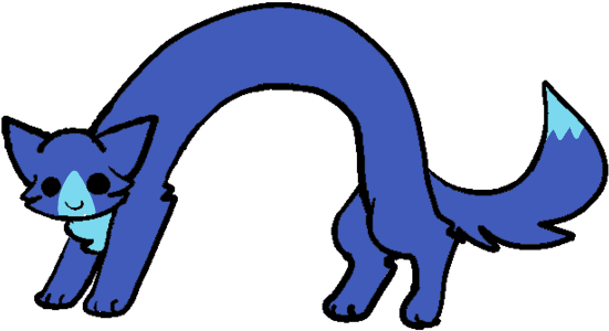 Skinny Noodle Cat By Waterstarcat - Kittydog Base (600x313)