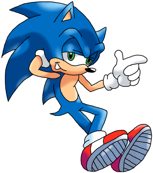 In The New Game, Sonic Mania, He Has Reached Mach 7, - Cartoon (602x833)