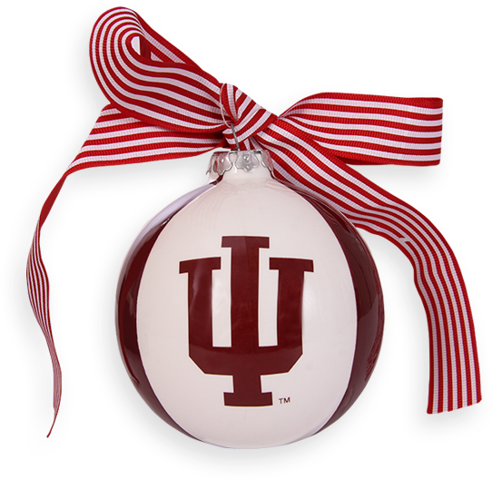 Image For Ornament Iu Candy Stripe - Kelley School Of Business (600x600)