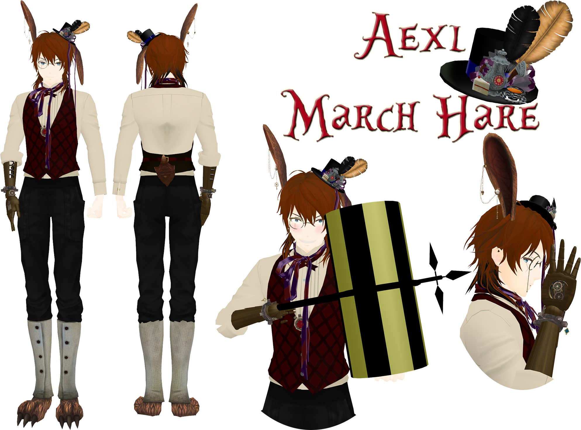 Kingdomheartsnickey Aexl March Hare Oc Ref By Kingdomheartsnickey - Incredibledecals Alice In Wonderland Wall Decal Quote (1987x1471)