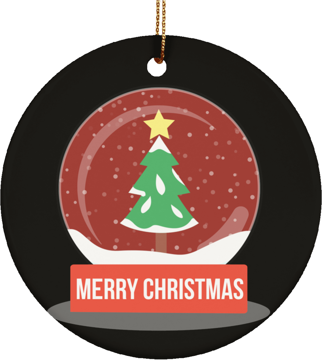Merry Christmas Globe Ceramic Circle Ornament - Art Print: Grey's Mass Christmas, 13x13in. (1155x1155)