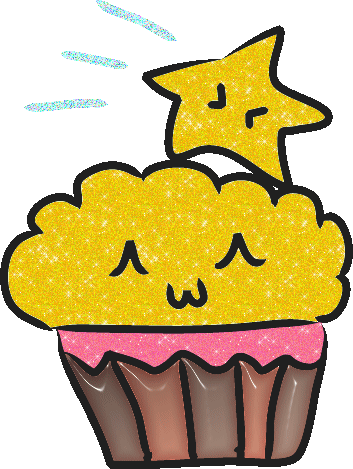 Cupcake Glitter Gifs - Moving Cupcake Gif (353x469)