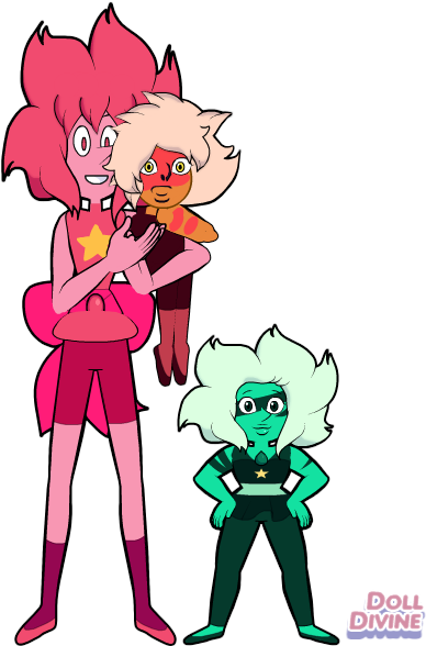 Pink Pearl Hold Jasper , Malachite (chest) By Sfcabanas15 - Cartoon (400x600)