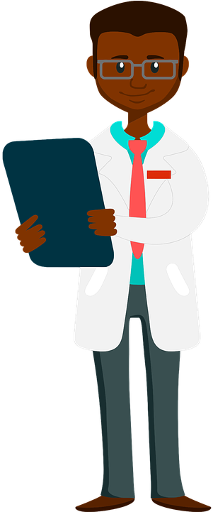 A Doctor Holding A Clipboard - Doctor Clipart (360x720)
