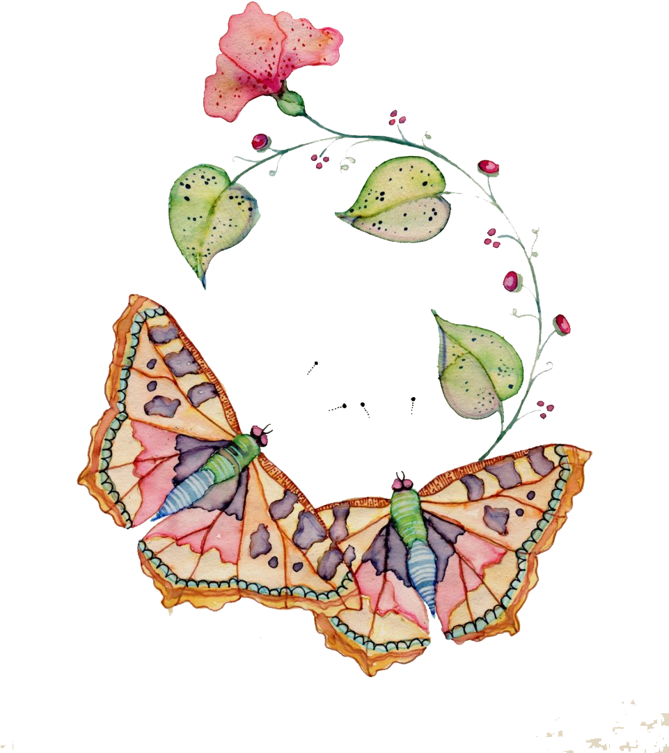 Seascapes Watercolor Painting Work Of Art Printmaking - Detail Butterfly (960x1238)