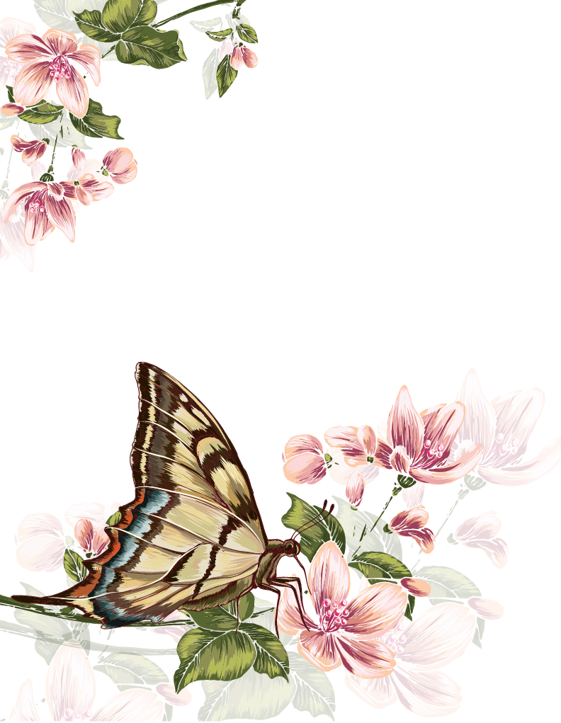 Butterfly Flower Painting - Beautiful Butterflies: Coloring Books For Adults Relaxation (792x1021)