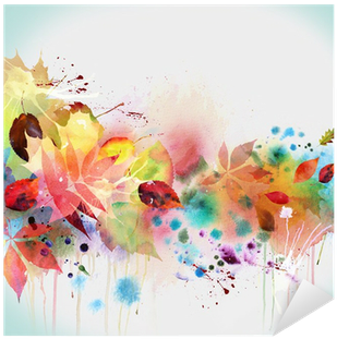 Floral Autumn Design, Watercolor Painting Sticker • - Journal Your Life's Story: Floral Autumn Watercolor (400x400)