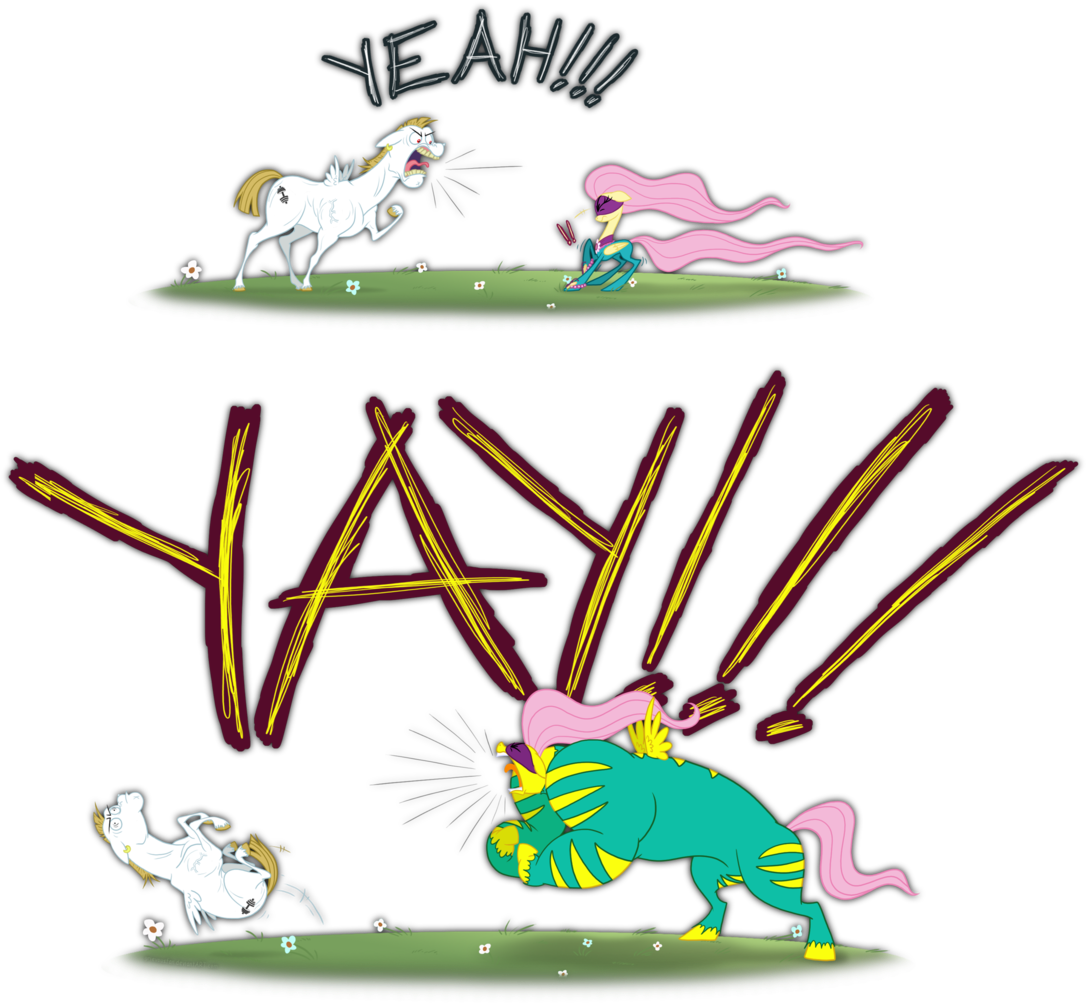 Grievousfan, Bulk Biceps, Flutterhulk, Fluttershy, - Cartoon (1085x1024)