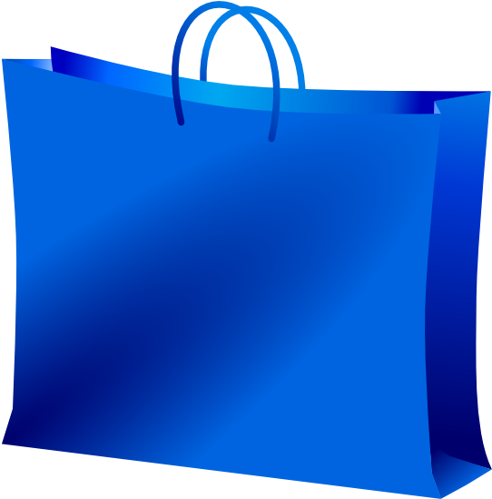 Free To Use Public Domain Shopping Bag Clip Art - Blue Shopping Bag Png (555x563)