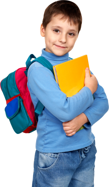Little Boy Ready For School - School Children Images Png (357x608)