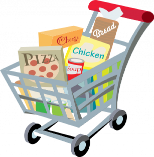 Trolley Clipart Trolly - Grocery Shopping Cart Clipart (512x523)