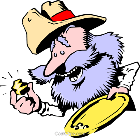 Cartoon Prospector Royalty Free Vector Clip Art Illustration - Goldwaschen Clipart (480x473)
