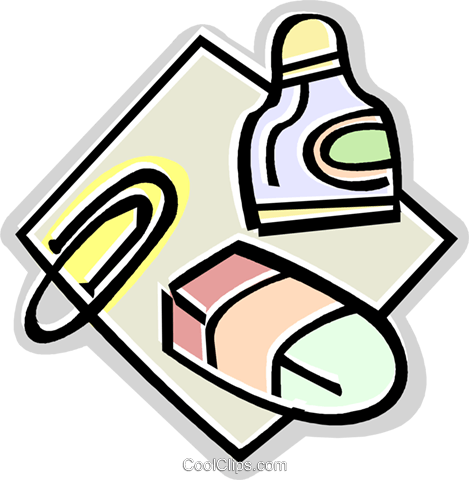 Paper Clip, Eraser Royalty Free Vector Clip Art Illustration - Burlingue - Livre (469x480)
