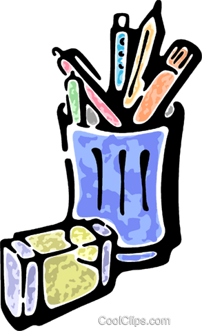 Jar Of Assorted Pens And An Eraser Royalty Free Vector - Jar Of Assorted Pens And An Eraser Royalty Free Vector (293x480)