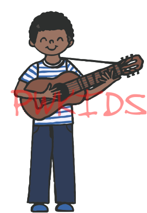 Boy Playing Guitar Clipart For Kids - Muscular Dystrophy (297x450)