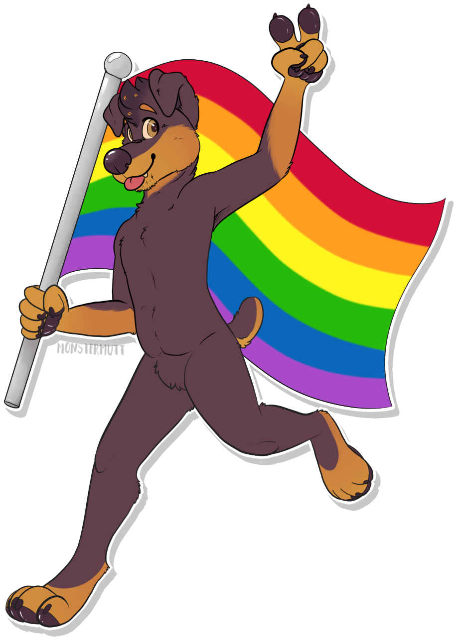 Big Gay Rottie By W0lftooth - Cartoon (1000x1302)