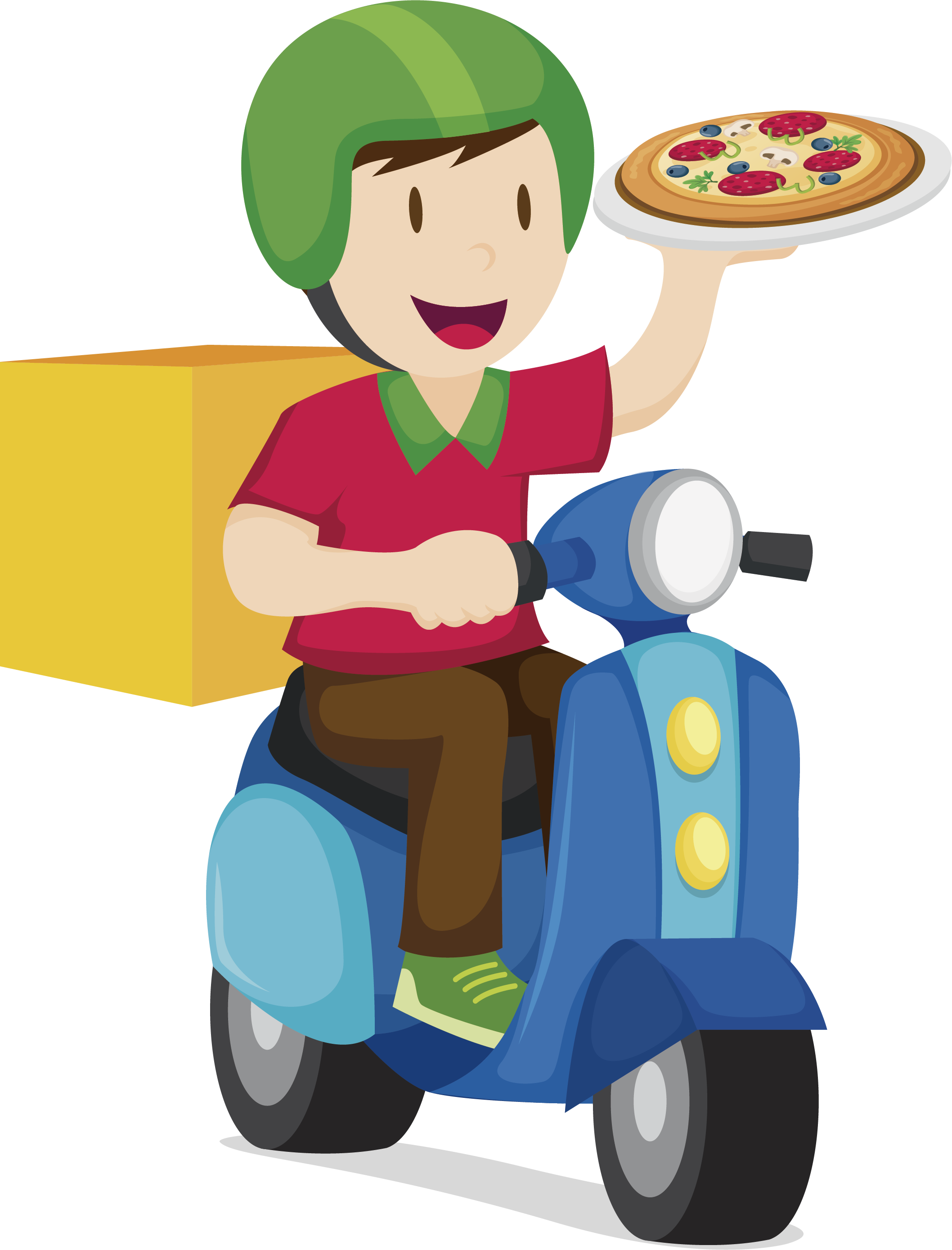 Pizza Delivery Take-out U51fau524d - Moto 125 Lanche Em Vetor (2116x2777)
