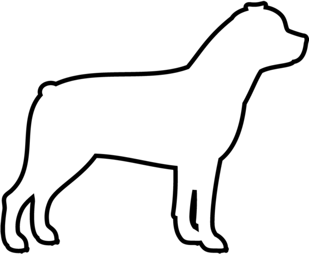 Rottweiler Rubber Stamp - Outline Of Labrador (600x600)