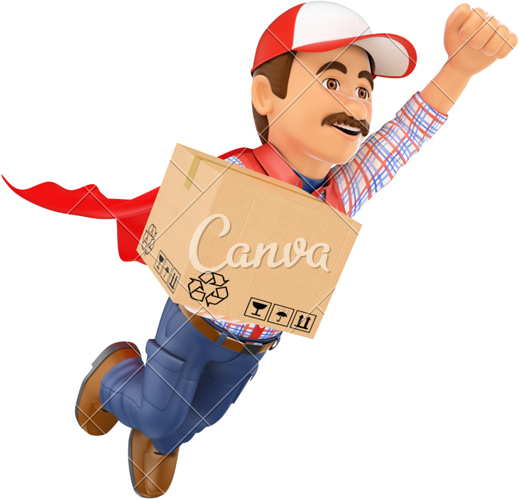 3d Super Delivery Man - Super Encanador (800x800)