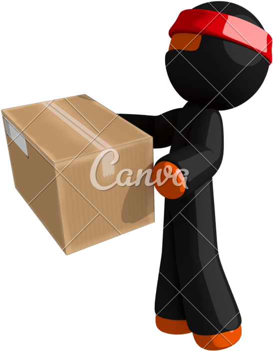 Orange Man Ninja Warrior Delivering Package - Sasuke (641x800)