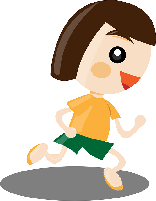 Run Running, Jogging, Sports, Girl, Happy, People, - Cartoon Girl Running Png (497x640)