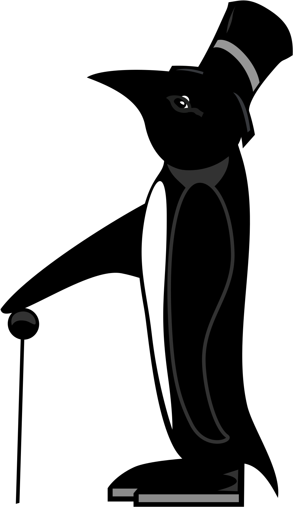 Big Image - Evil Penguin With Top Hat (1697x2400)