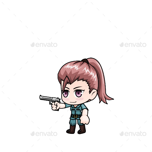 The Explorer Girl Sprite Character - Cartoon (512x512)