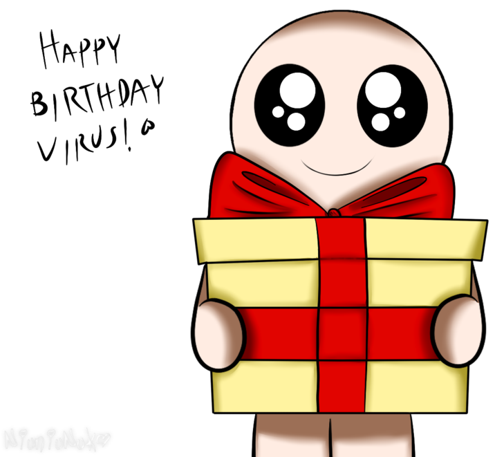 Happy Birthday Virus By Natsunenuko - Binding Of Isaac Happy Birthday (1032x774)