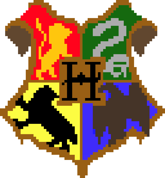 Hogwarts Symbol - Pixel Art Harry Potter (640x690)