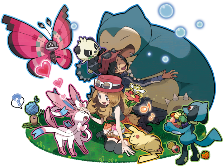 800px Pokemon Amie - Pokemon Trainers And Their Pokemon (800x580)