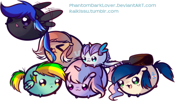 Chubbie Pile By Pekou - Cartoon (600x347)