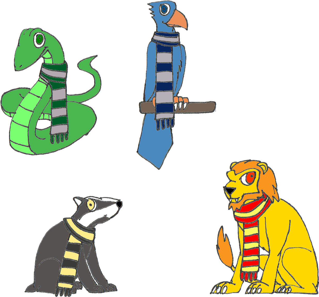 The Animals Of Hogwarts By Dragonsnake9989 The Animals - Cartoon (1334x1216)