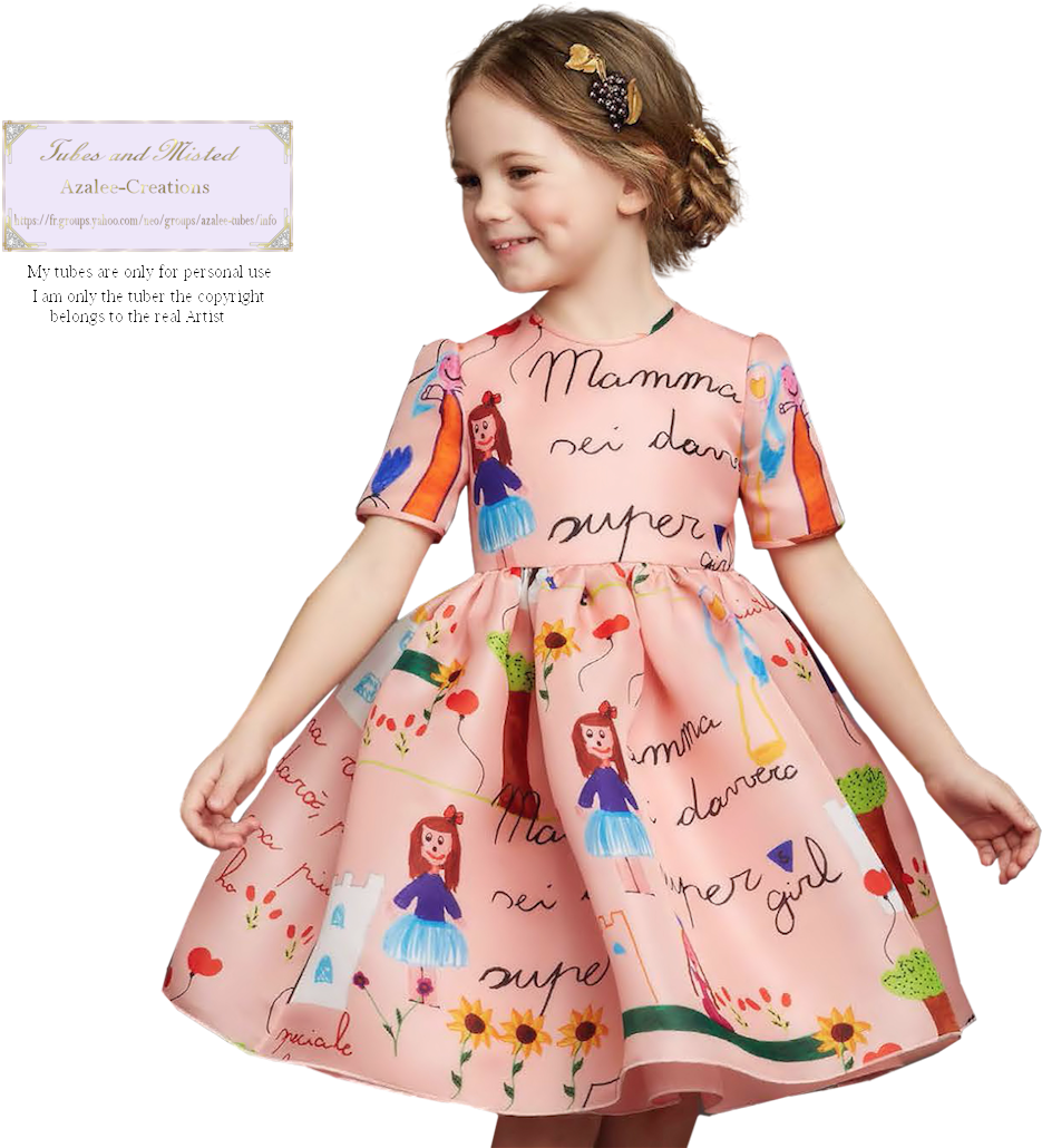 Lundi 23 Mai - Girls Princess A Line Pink Playwear Mamma Print Party (975x1050)