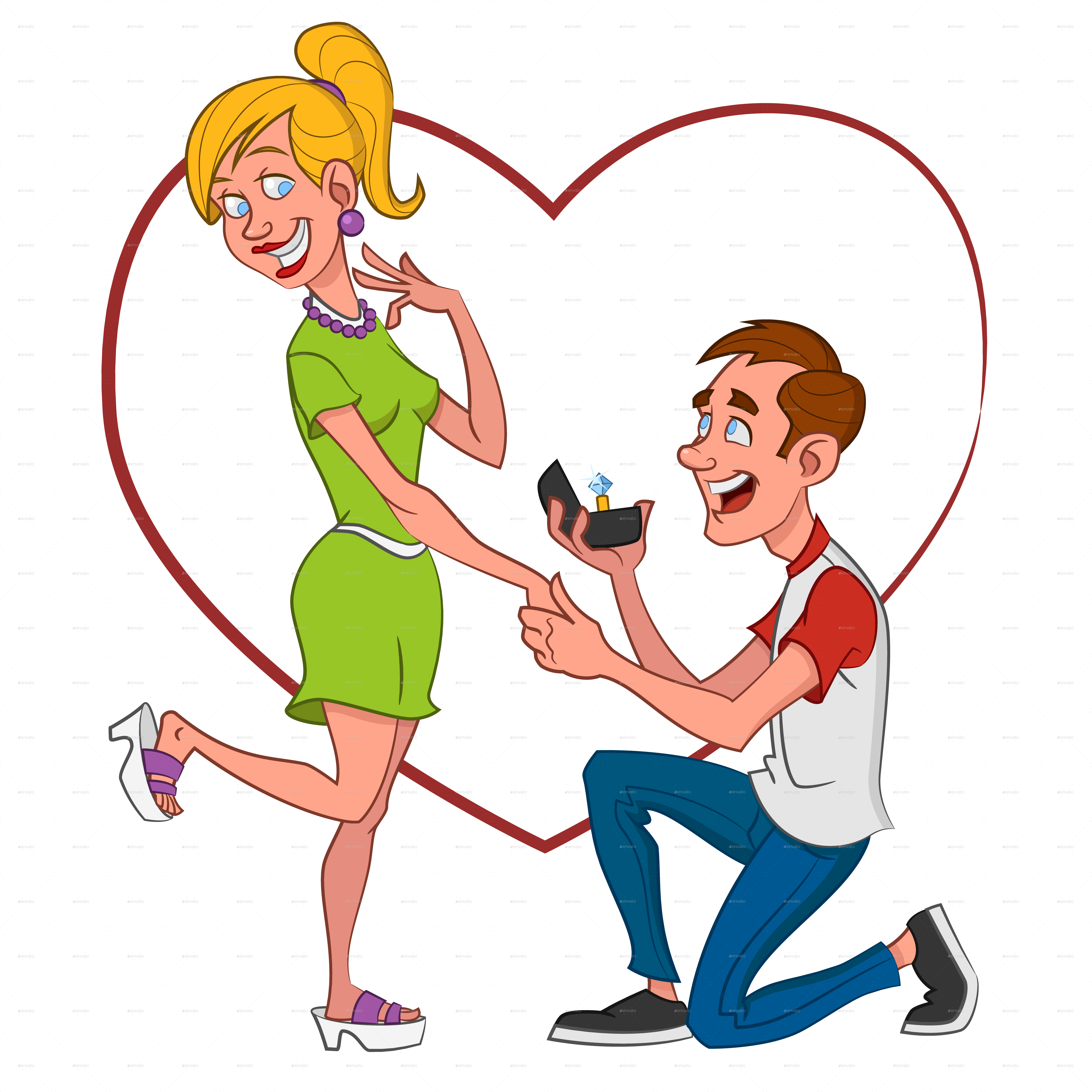 Cartoon Handwriting Download - Marriage Proposal Cartoon (6000x6000)